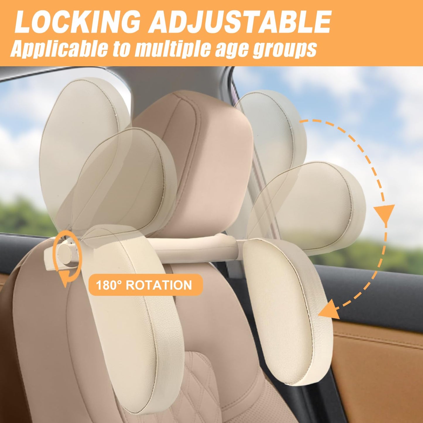 Car Pillow Car Headrest Pillow Car Neck Head Pillow U Shape Travel Headrest Car Travel Pillow Elders Kids Neck Head Support Car Sleeping Cushion Neck Head Rest Car Seat Pillow Road Pal Headrest