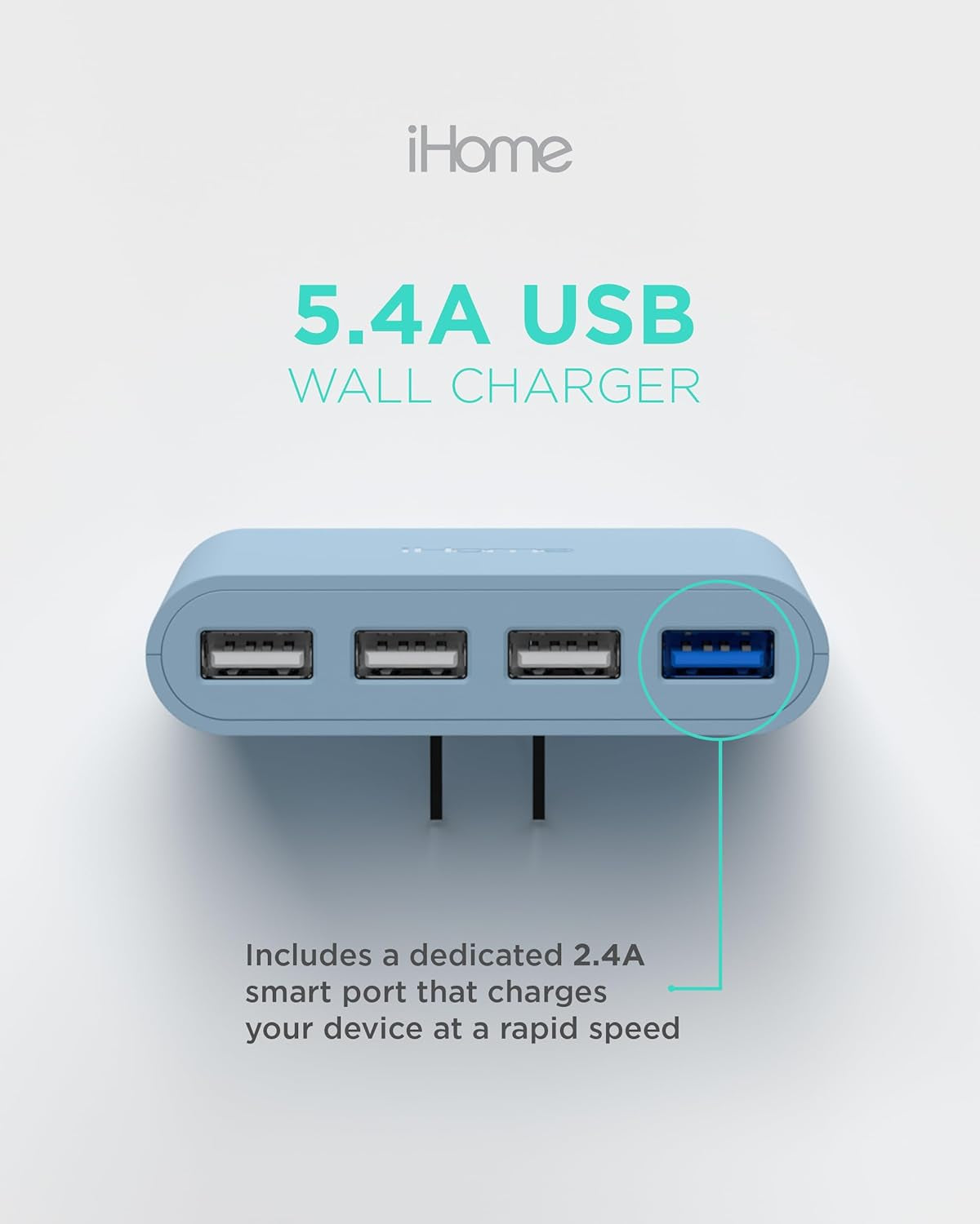 Slim USB Wall Charger: AC Pro Multiport USB Charger, USB Plug Adapter & Phone Charging Block, 4 USB Plugs for Wall Outlet, Flat 4 Port USB Charger & USB Wall Adapter