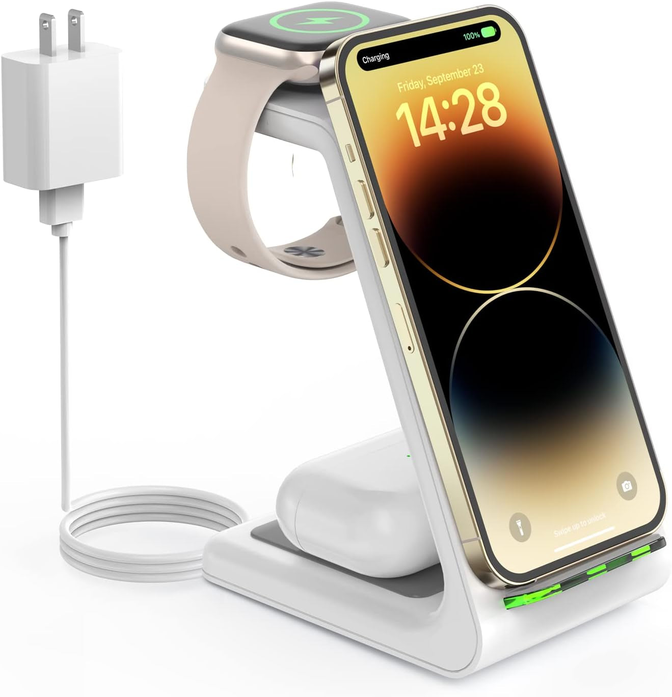 Wireless Charging Station for Apple - 3 in 1 Wireless Charger Stand Dock Watch and Phone Charger Station for Apple Watch 8/7/SE/6/5/4/3/2, Iphone 16 15-12 Pro Max SE XS X, Samsung, Airpods Pro/3/2