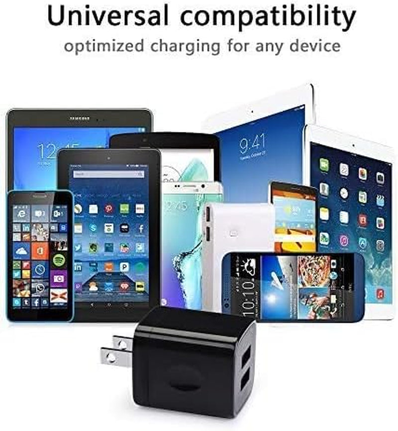 Wall Charger,Charger Cube,Charging Block Fast Charge 3Pack Dual Port 2.1A Power Brick Phone Charger Plug Box Head for Iphone 16/15 Pro/14/13/12/11/Xr/8/7/6 Plus,Samsung Galaxy S24 S23 S22 S21 S10 S9