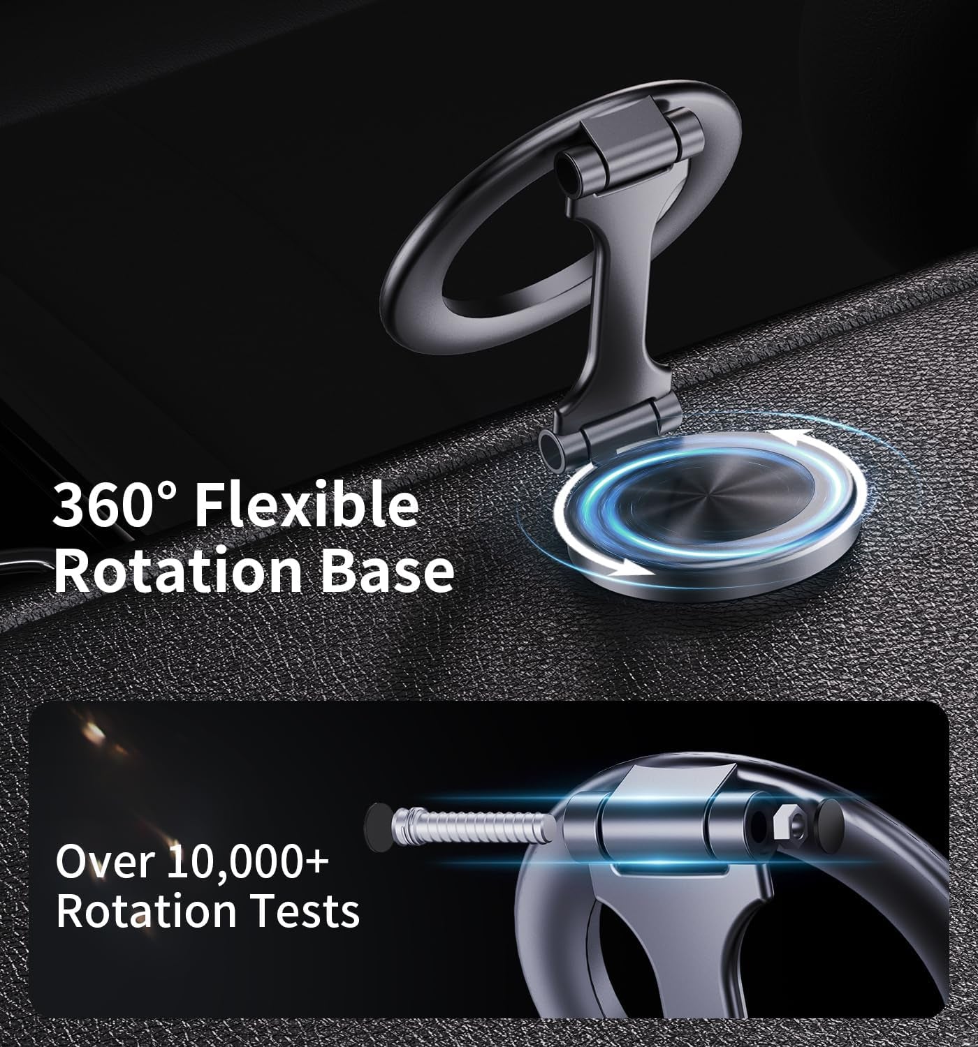 Magnetic Car Phone Holder 360° Foldable Magnetic Phone Holder for Car, Magsafe Magnetic Car Mount Ultra Magnetic Car Phone Holder for All Cell Phones (Black)