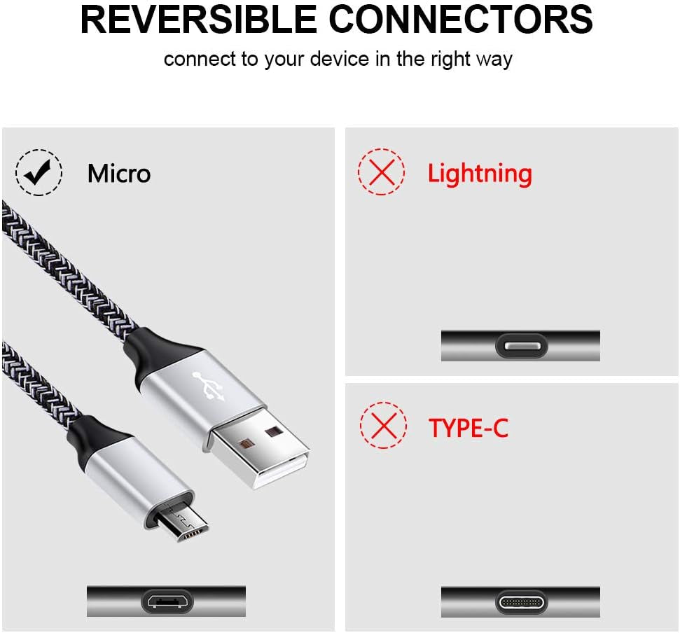 Android Charger, Fast Phone Charger Android Fast Charging Plug Wall Charger Rapid Micro USB Charger Cable Compatible for Samsung Galaxy S7,S6,J8,J7,J3V, LG Stylo 2 3 Plus,Moto G5,G5 Plus,E5 Play E6 E4